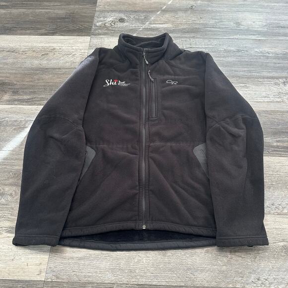 Outdoor Research OR Banff Lake Black Mens L Fleece Ski Jacket Embroidered Winter - Picture 1 of 9